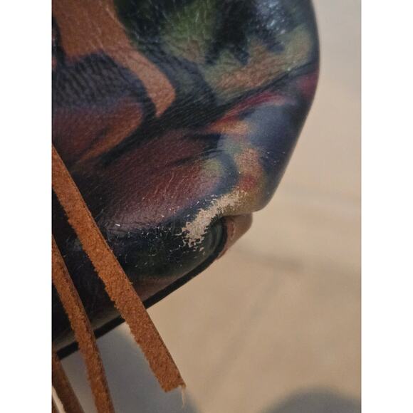 $269 Patricia Nash Rena Floral Leather Tote Summer Drawing fall colors brown - Picture 10 of 10